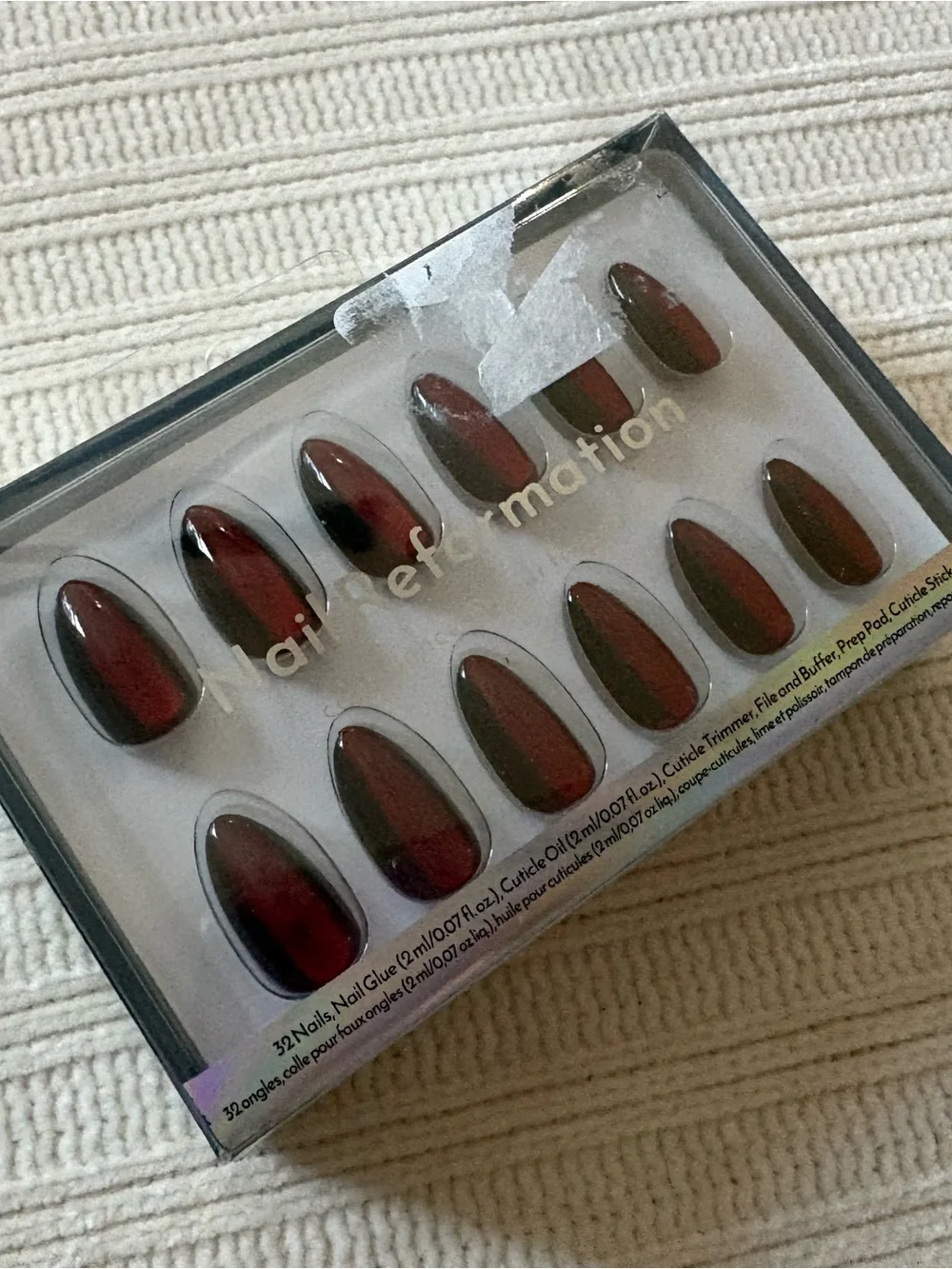 New Nail Reformation Press-On Nails in Deep Red Burgundy